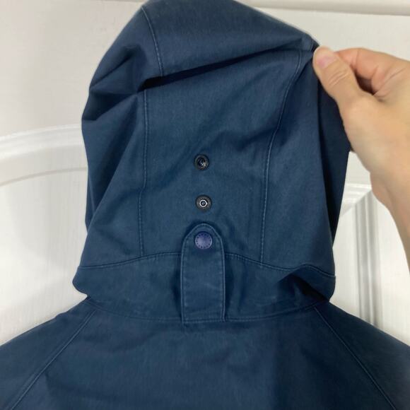 BARBOUR Jacket Men L Navy England Downpour-Style Waxed-Cotton Hoodie Zip Lined - Picture 5 of 16